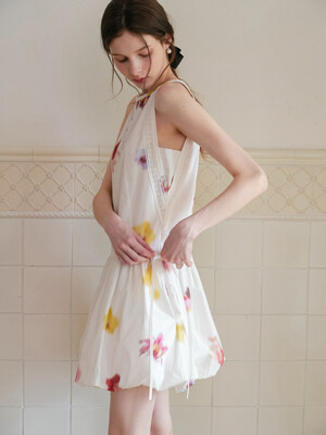 Cest_Smudge halter neck balloon dress