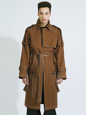 ZIP DITAILED MAC TRENCH COAT