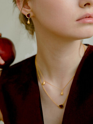Half-moon Ruby&Rose Earrings (gold)