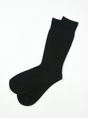 Bamboo Crew Socks - Black Rib