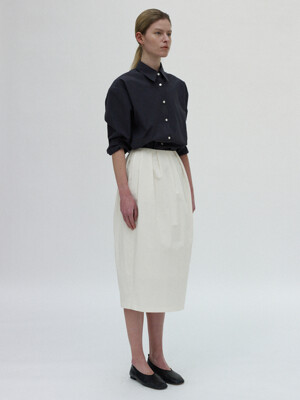 Layered tuck skirt (Ivory)