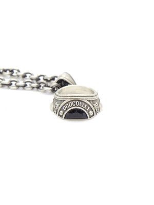 Eye officer ring necklace (black)