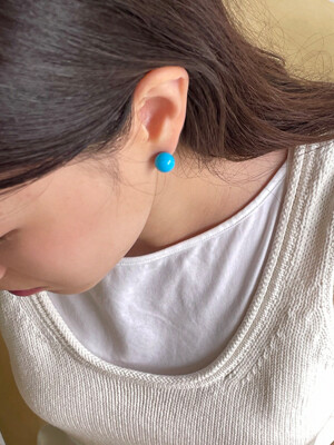 [silver925] turquoise gemstone earring