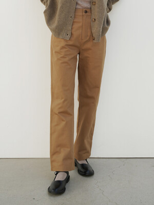 CARMEN COTTON STRAIGHT PANTS (BROWN)