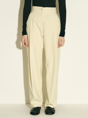 corduroy round pants_cream