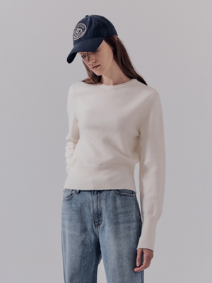 THUMBHOLE CUFF SWEATER SOFT CREAM_UDSW2D222CR