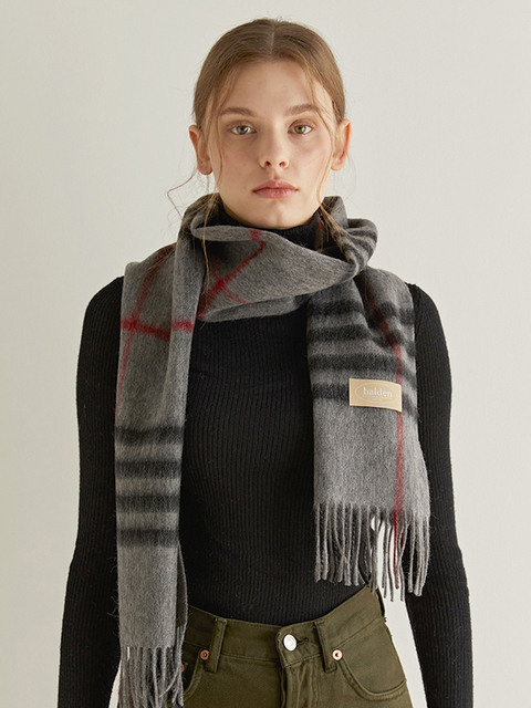 할렌 wool classic check muffler (M008_charcoal)