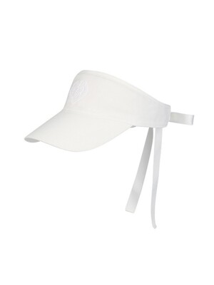 NEW HEART LOGO SATIN RIBBON SUN VISOR_White