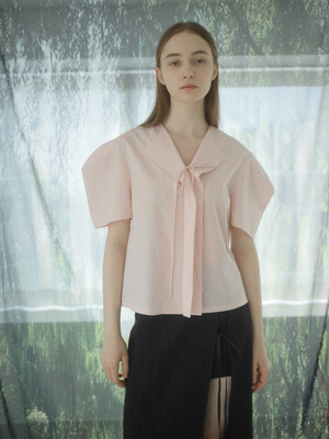 VOLUME SLEEVE BLOUSE/ PINK