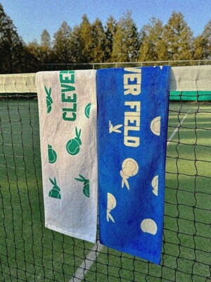 Tennis cotton terry sports towel_white