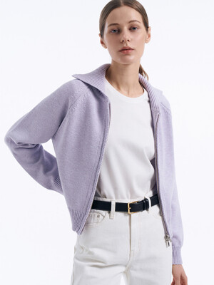 Raglan 2way Zip-up Cardigan[LMBCSPKN173]-Lavender