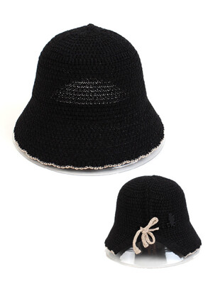 Edge Backopen Black Paper Bucket Hat 버킷햇