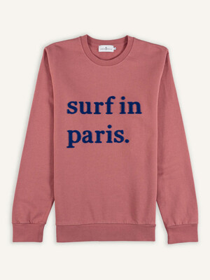 SURF IN PARIS SWEATSHIRT_OLD PINK/BLUE