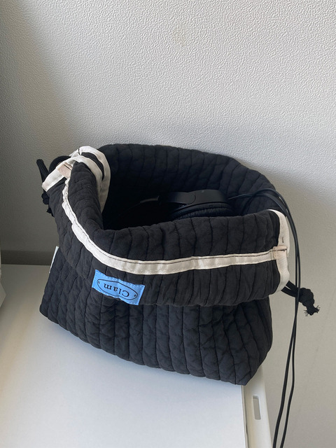 클러치 - 클램 (Clam) - Clam string pouch _ Soft black