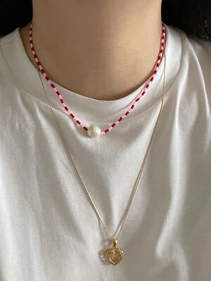 two-tone beads necklace_NC247