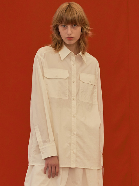 셔츠 - 코르카 (CO/RCA) - Nylon Pocket Shirt Ivory
