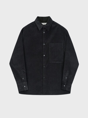 14W OVER FIT CORDUROY SHIRT_BLACK