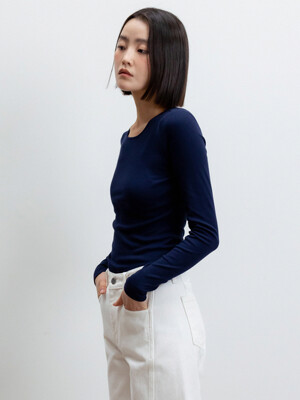 Round Neck T-Shirts_Navy