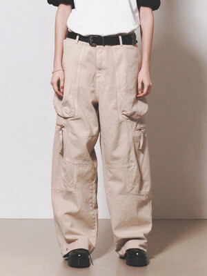 cargo dyeing pants w_beige