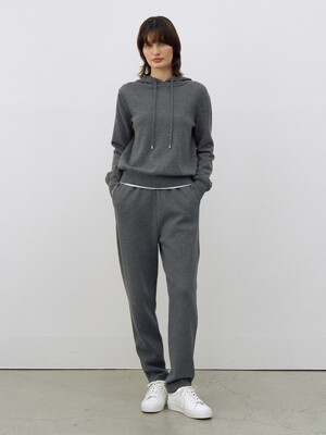 Cashmere-wool Relaxed Jogger Pants Grey