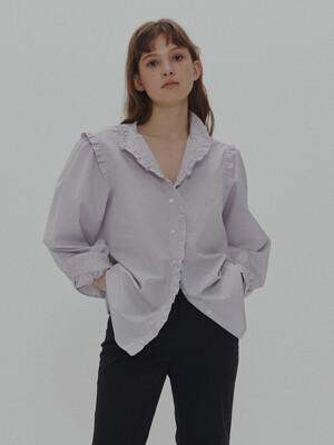 Frill collar romantic blouse(pale purple)