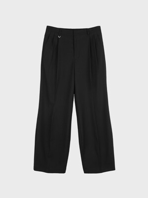 SEMI WIDE BOOTS CUT SLACKS_BLACK