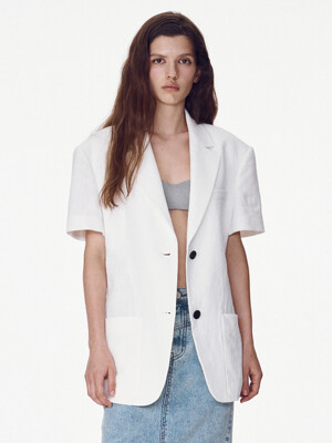 Half Sleeve Single Jacket, White