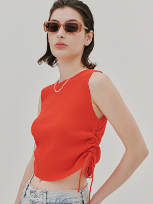 side string sleeveless-red