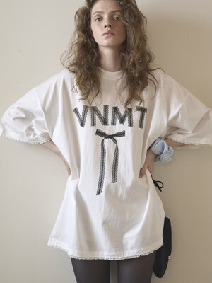 VNMT ribbon lace t-shirt_ivory