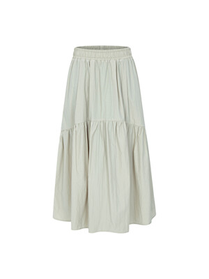 24SS Callaite Gather Long Skirt - Light Beige