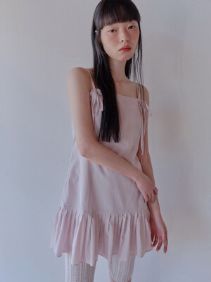 Slip Pleats Mini Dress, Pink