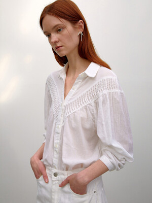 leva v-cut blouse_white