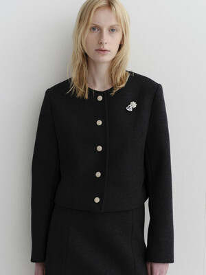 classic wool tweed jacket_charcoal