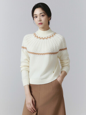 잇미샤 하프넥 패턴 풀오버 ITOCZPO850 (2COLOR)
