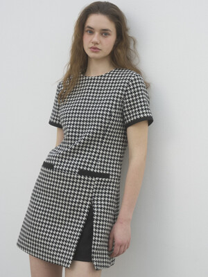 TWEED MINI DRESS - BLACK