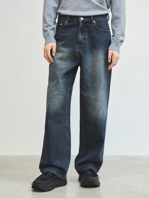Brush Washed Semi-Wide Denim_Blue(WC25-PT01)