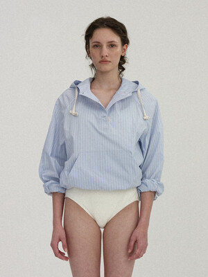 Castel hoodie anorak (Blue stripe)