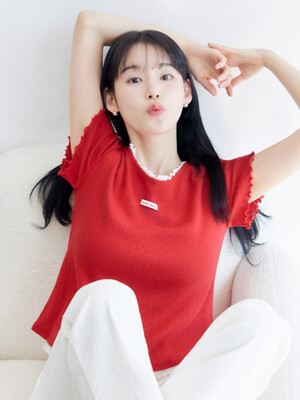 [박환희PICK] 라벨 펀칭 레이어드 티셔츠(MOFBTS22MRD)