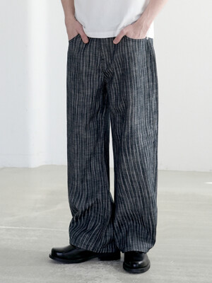 [-6cm 숏버전 추가] M267 SUMMER STRIPE WIDE PANTS_NAVY