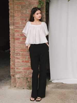 [단독] G Relaxed Semi Wide Boots Cut Pants_Black