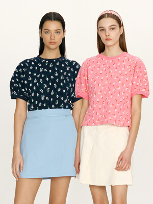 PAPOHAKU Floral jacquard T-shirt (2color)