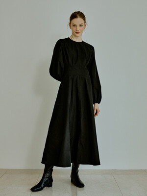[리퍼브]Pintuck round long ops (black)