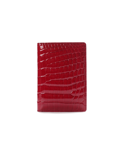 [악어가죽] passport wallet Cherry