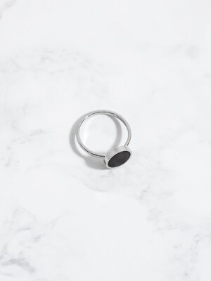 SURGICAL STEEL BLACK STONE RING
