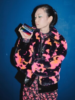 COLLAR BLOUSON FUR PINK