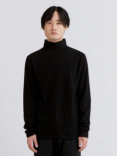 티셔츠 - 플라스틱 프로덕트 (PLASTIC PRODUCT) - HIGH NECK T-SHIRTS (BLACK)