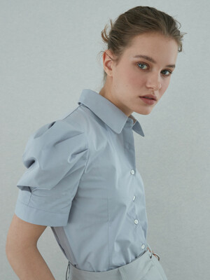 OU656 half slim puff shirts (skyblue)