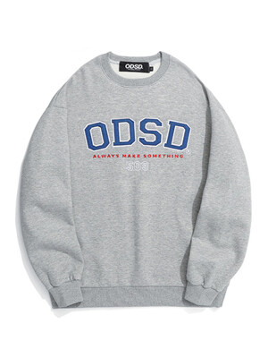 ODSD 아플리케 로고 맨투맨 티셔츠  GRAY