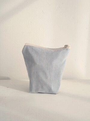 Blue stripe pouch