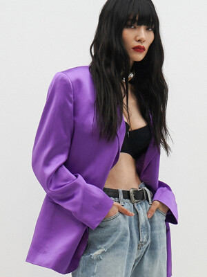 Single-Breasted Silk Blazer[Purple(UNISEX)]_UTH-SB02